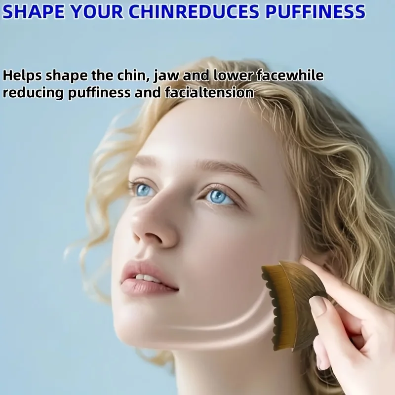 1PC リンパフェイスブラシ - ドライブラッシング＆グアシャマッサージツール、顎ラインの輪郭形成とアンチエイジングスキンケアのための人間工学に基づいた楕円形ヘッド