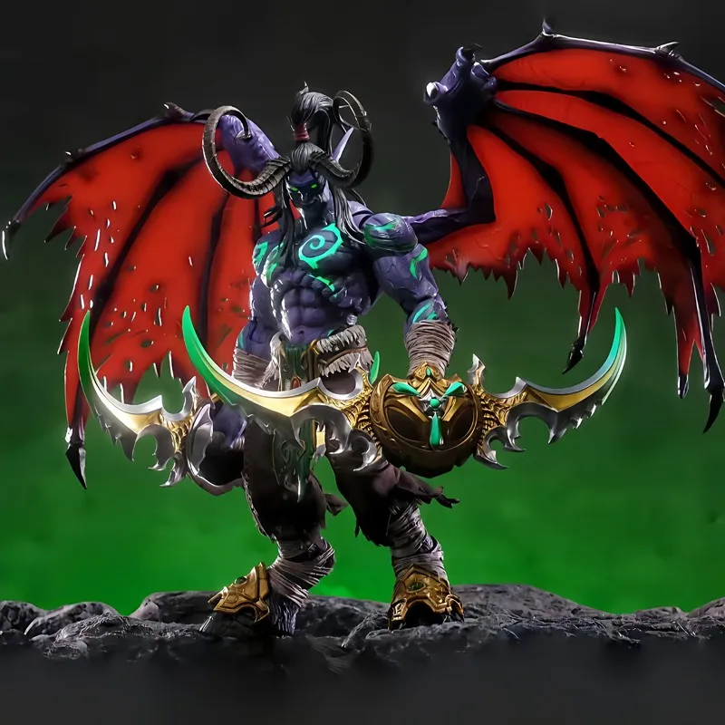 Коллекционная фигурка World of Warcraft: Иллидан в стиле Demon Hunter, светящаяся, подвижная, для взрослых коллекционеров, для рабочего стола