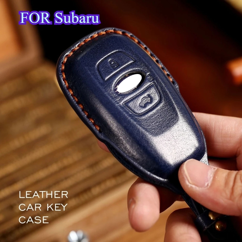 3D Leather Car Key Cover for Subaru Legacy XV Forester Outback BRZ SIT Accessories Auto Remote Key Shell Case Protector Covers