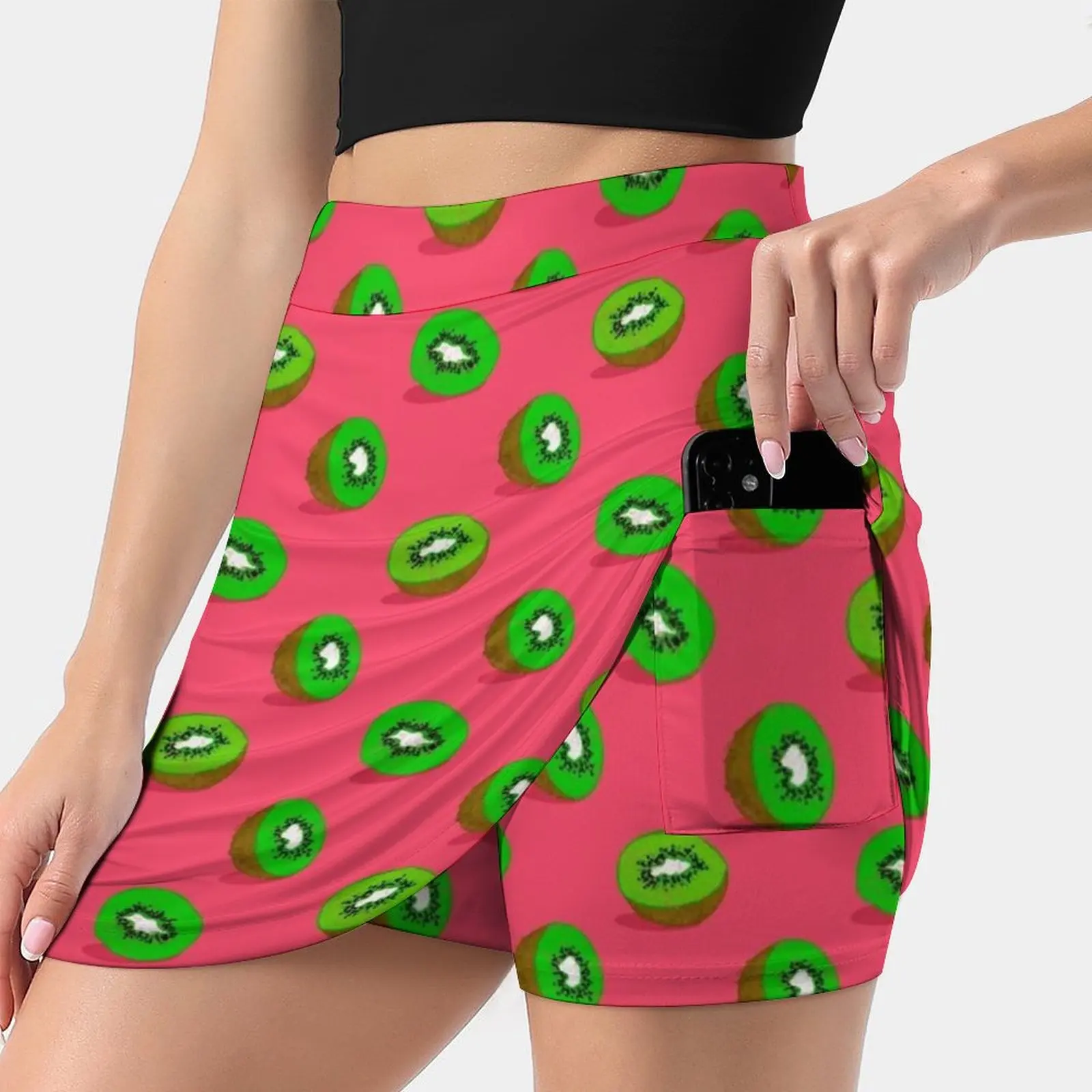 Kiwifruit Women's skirt Sport Skort Skirt With Pocket Fashion Korean Style Skirt 4Xl Skirts Kiwi Food Pattern Plant Tropics