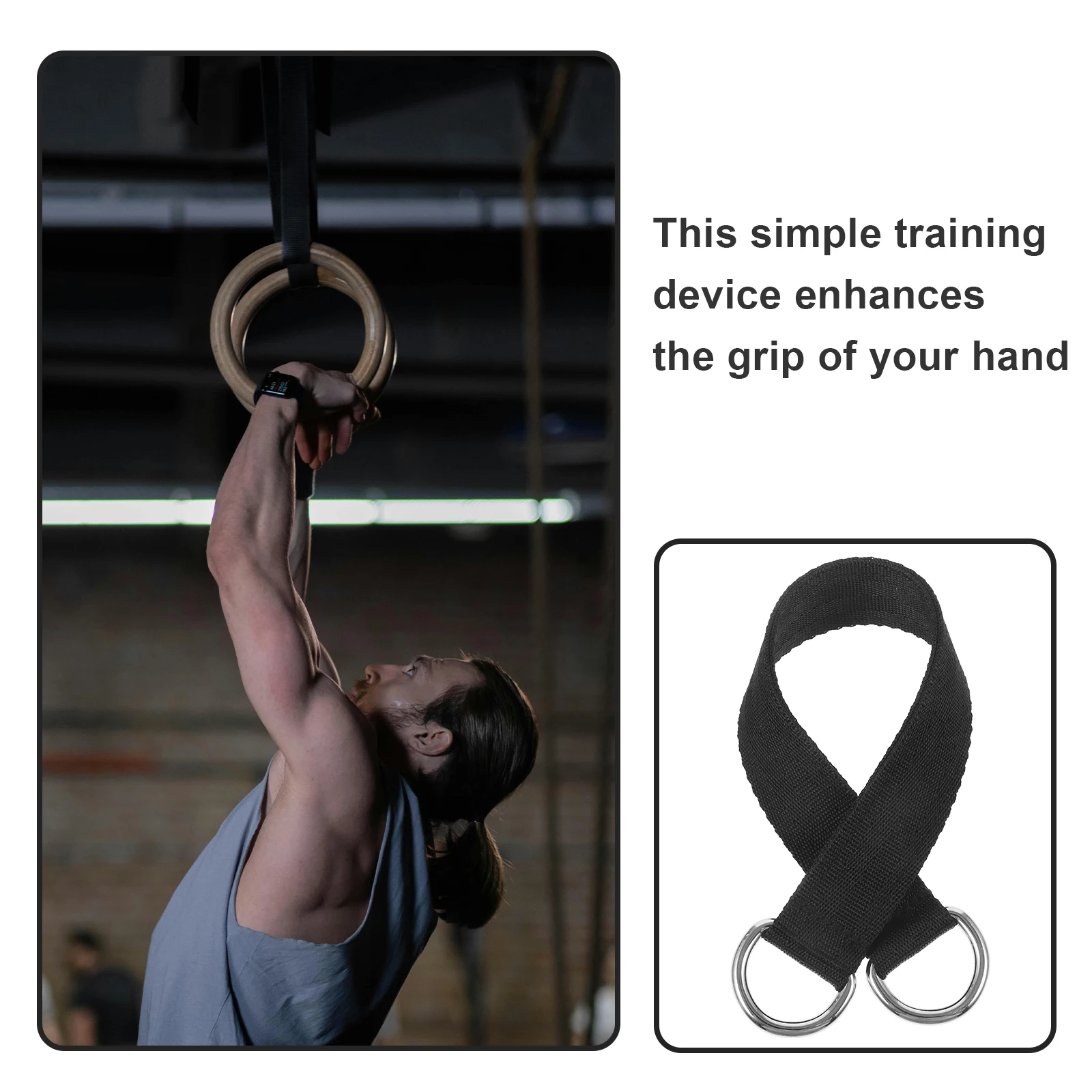 

6pcs Hanging Accessories for Pull Up Training Gym Exercise Forearm Strength Grip Enhancer Fitness Sling Strap Bar