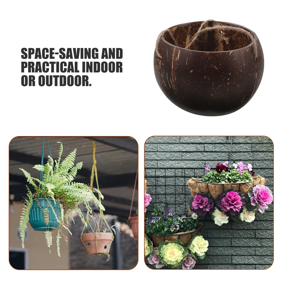 2 قطعة سلة زراعة معلقة أصيص زهور متين للشرفة الداخلية والخارجية حاوية زهور معلقة #2