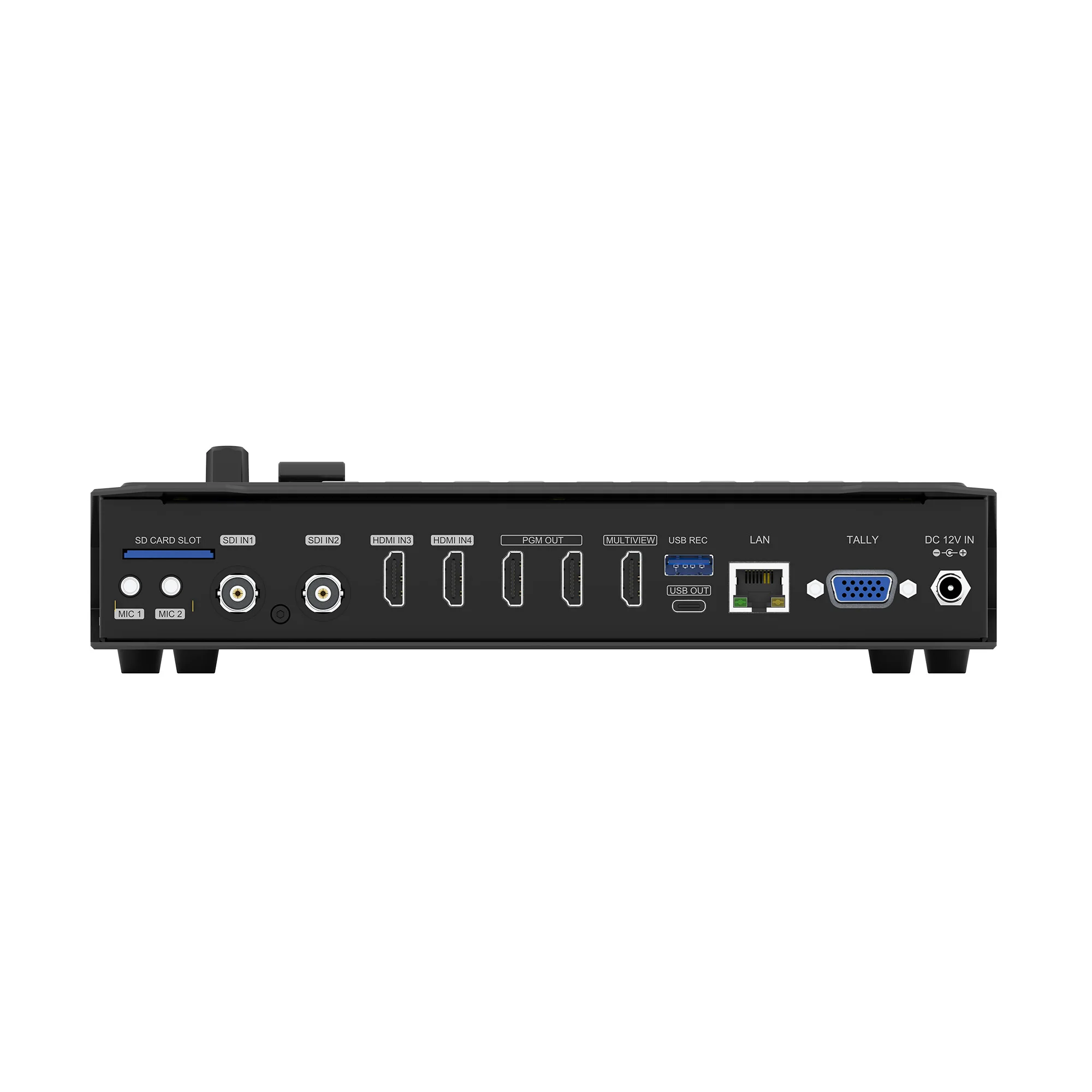 Avmatrix SHARK S4 for HDMI 3G-SDI Input Video Switcher Mixer Live Stream RTMP/SRT Luma Chroma Key Metal Material Record Function