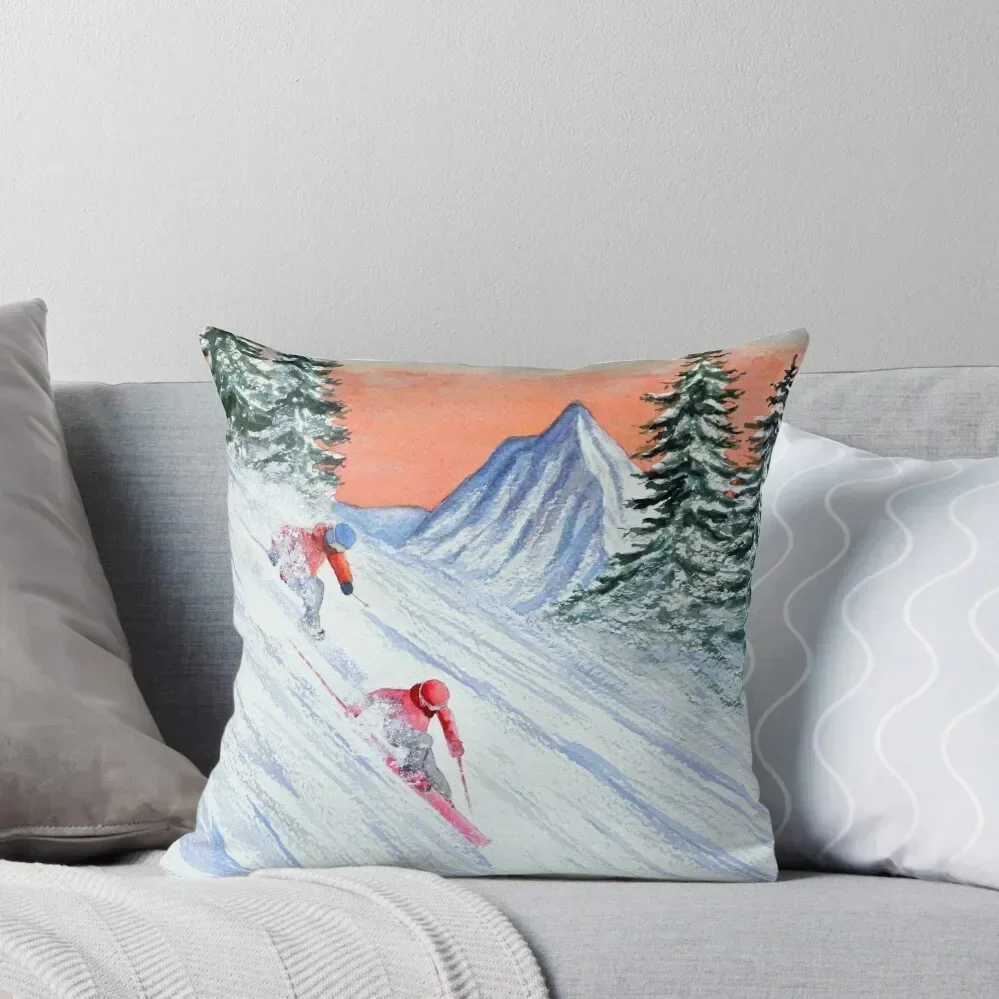 

Skiing - She's Leading The Way Throw Pillow Pillow Covers Decorative Pillow Decor pillowcases for sofa cushions