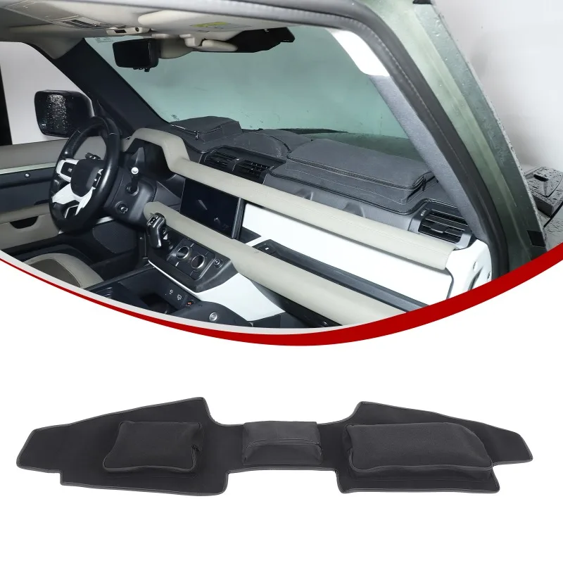 

Sheepskin leather Dashboard Storage Sun Shade Mats Dash Pad Board Cover For Land Rover Defender 2020-2025+ LHD Car Accessories