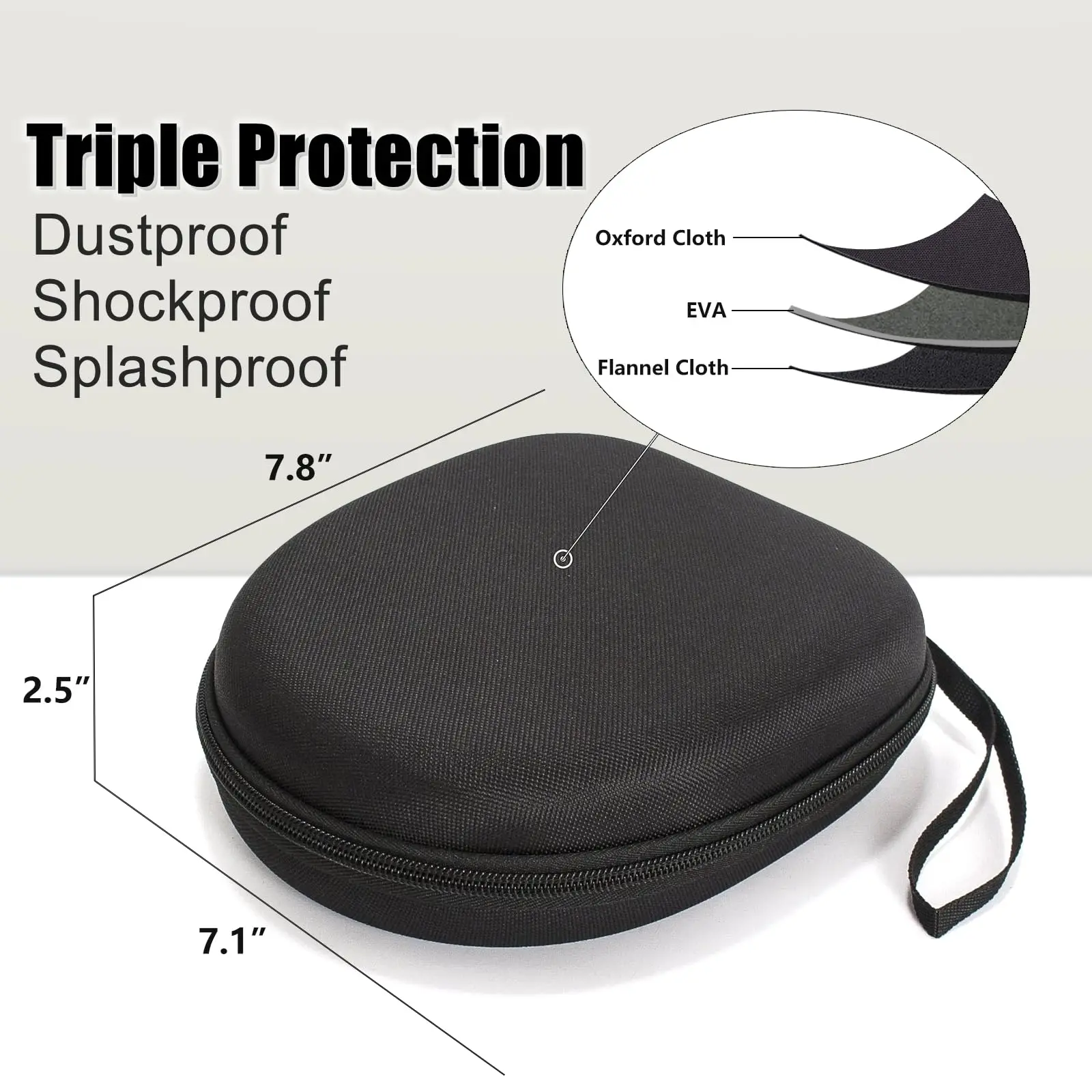 حقيبة تخزين سماعات الرأس اللاسلكية العالمية متوافقة مع حافظة سماعة الرأس المحمولة JBL Tune 520BT 510BT لسوني/أنكر/بوس