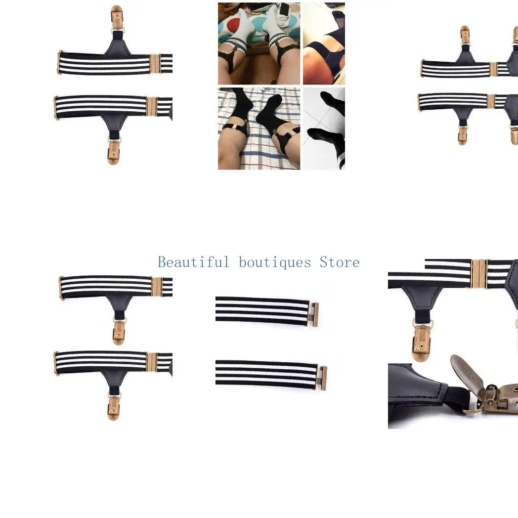 

U4LF 1P Elastic Mens Sock Leg Suspenders Garter Clip Buckle Non-slip Clamp