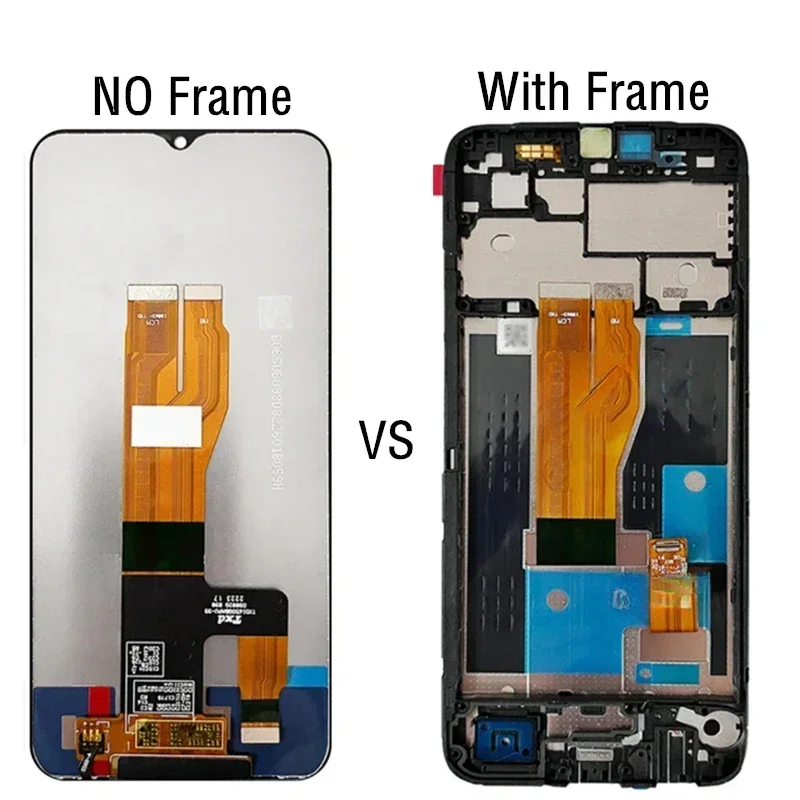 

6.5" For Oppo Realme C30 RMX3581 / C33 RMX3627 Display Screen Touch Panel Digitizer Frame Assembly Replacement