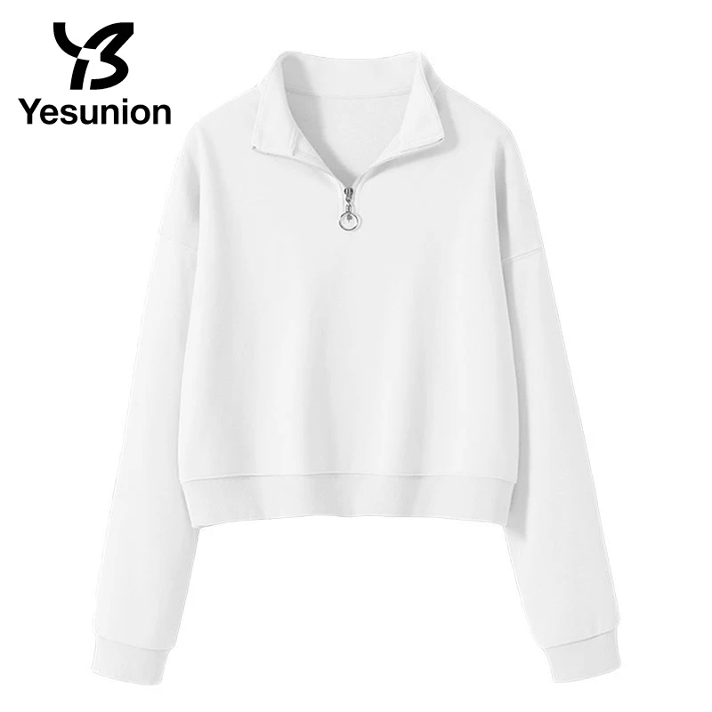 Felpa minimalista Donna 2025 Autunno 1/4 Zip Pullover Per il tempo libero Top Stand Up Colletto Felpa con cappuccio Ragazze Streetwear Pullover larghi