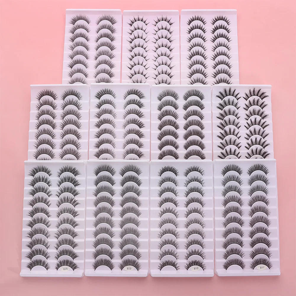 Extensions de cils naturels longs faits à la main, sans cruauté, en faux vison 3D, pour un regard magnifique