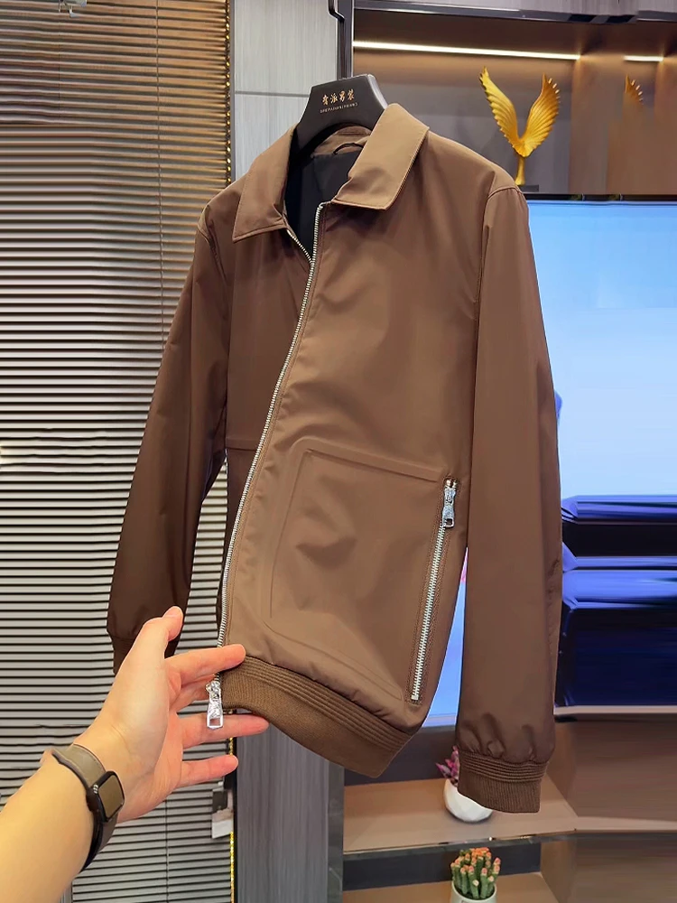 

Men's Casual Faion Jaet with Large kets Busin Casual Outerwear Autumn Winter Loose Fit Windproof Zipper Closure
