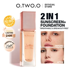 O.TWO.O Foundation Cream Moisturizing Oil-Free Long-Lasting Waterproof BB Cream Concealer Full Coverage Foundation Face Makeup