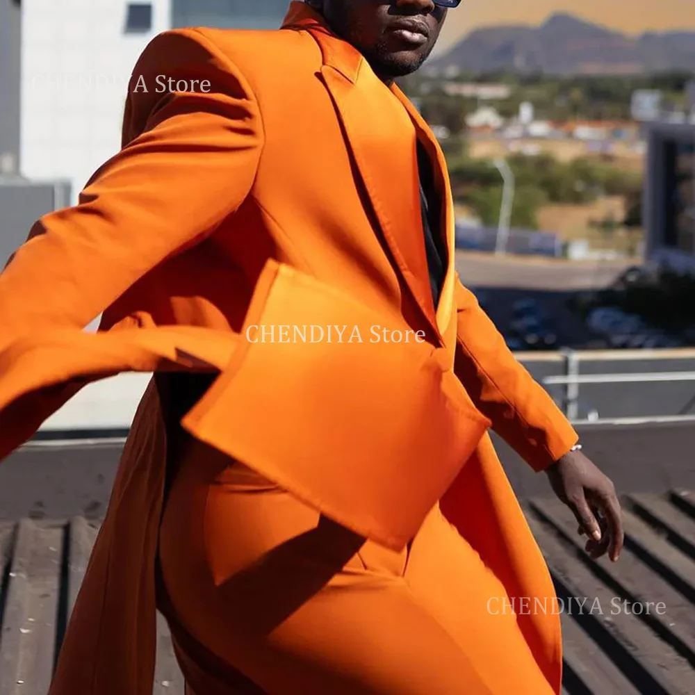 Costume pour hommes, blazer décontracté à revers cranté, fente latérale, tenue de soirée pour marié, sur mesure, veste et pantalon sur tapis rouge