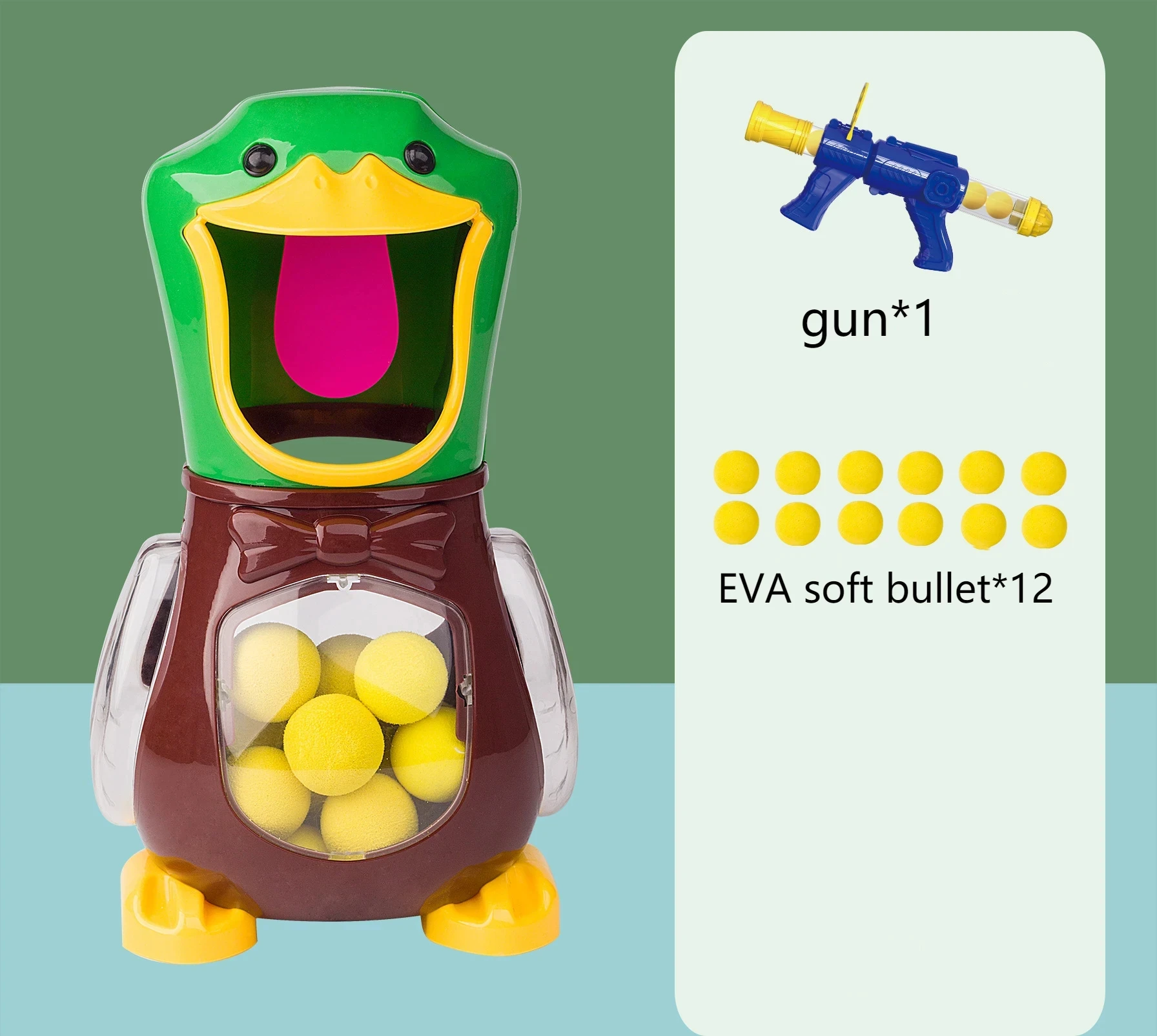 Electronic Scoring Battle Games Duck Toy Parent-Child Interaction Shooting Air-powered Gun Soft Bullet Battle Removable Duck Toy