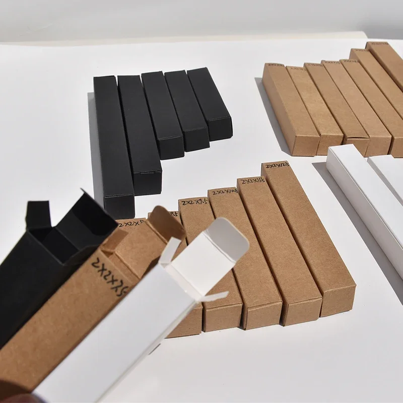 50pcs White Paper Tube Packaging Box Blank Rectangular Cardboard Box for Lipstick/Perfume/Essential Oil Bottle Packing Boxes