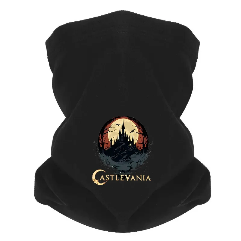 Силуэт замка лунные летучие мыши готический темный мужской ветрозащитный шарф маска шеи гетры шляпа женская кепка головные уборы уличный сохраняет тепло зима мульт