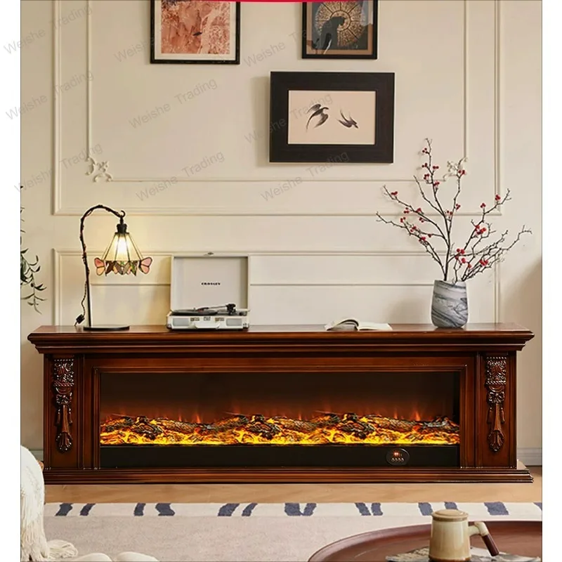 Electric fireplace decorative cabinet Simple fireplace frame Solid wood fireplace TV cabinet