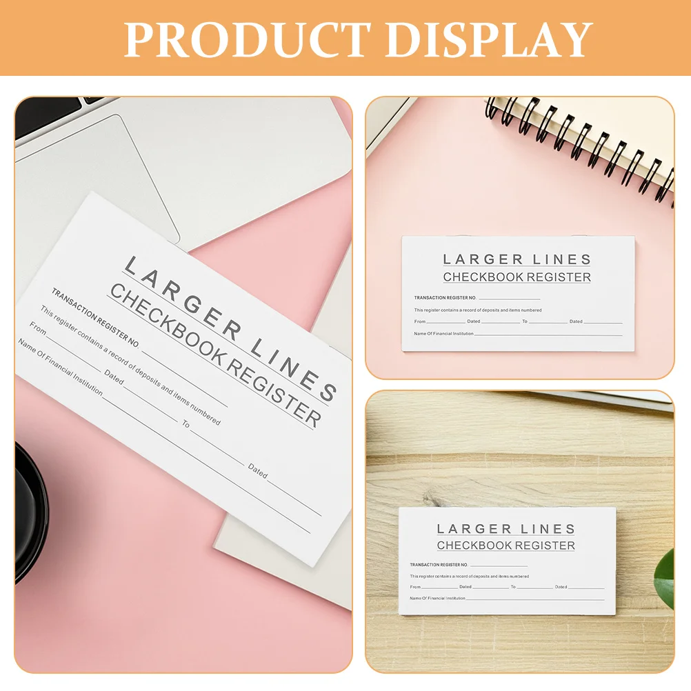 10pcs Accounting Notebook Blank Checkbook Register Personal Financial Management Portable Size 2024-2026 Calendar