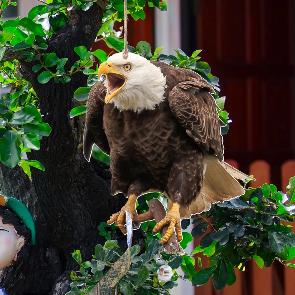 

Hanging Bird decor eagle Orchard Bird Scare Pendant Garden Hanging Owl Ornament with Bell multiuse Courtyard Tree Decorate