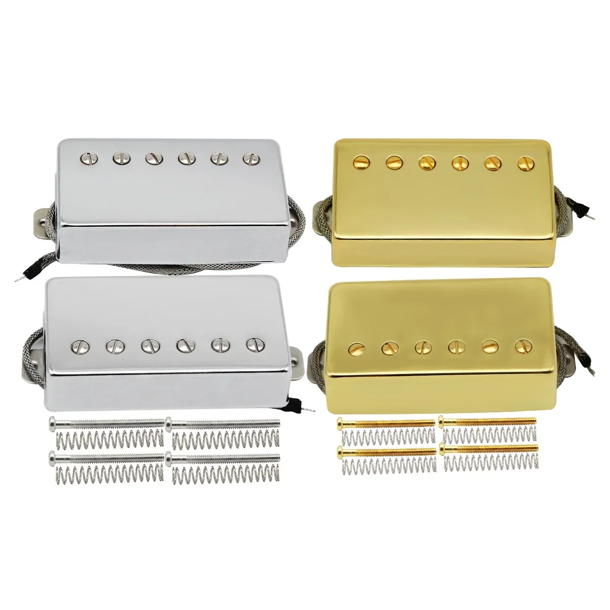 2 pçs alnico 5 captador guitarra humbucker captadores pescoço + ponte conjunto para peças de guitarra lp, opção cromo/ouro