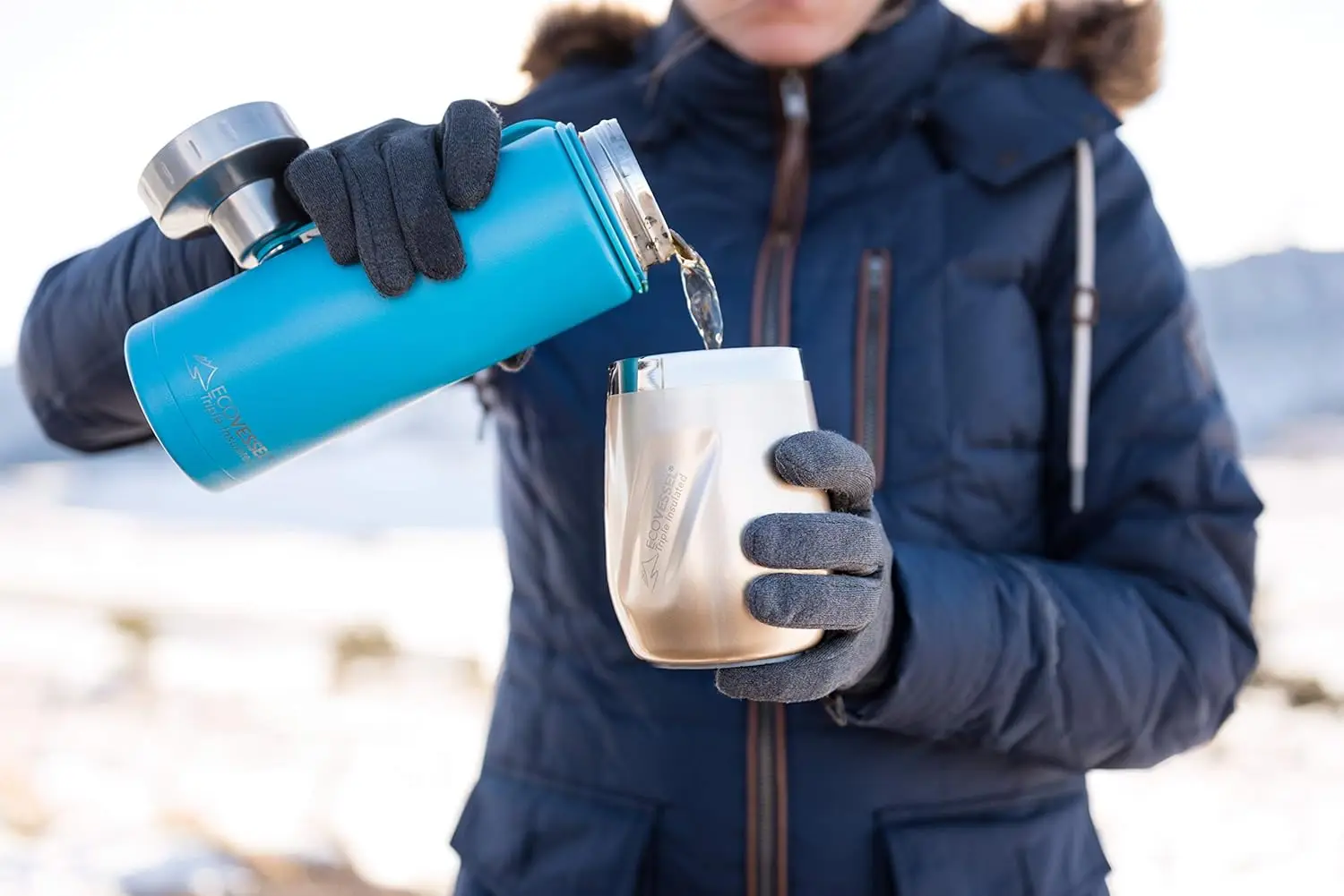 PORT drievoudig geïsoleerde roestvrijstalen beker met deksel, gebruikt als wijnglas, koffiemok en meer – 10oz