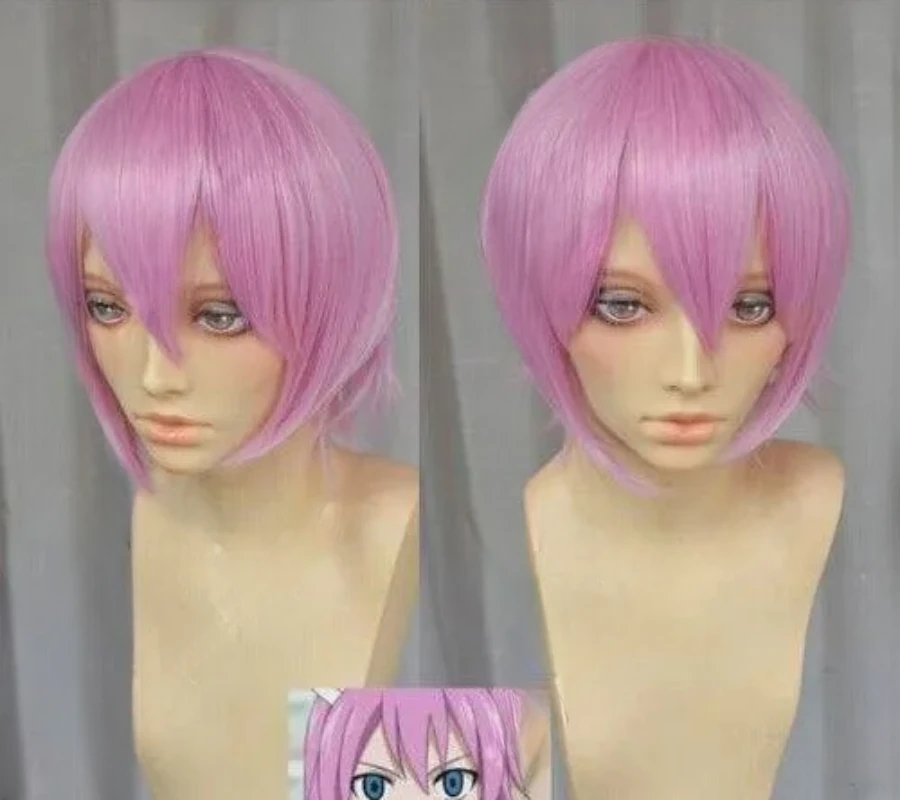 Fairy Tail Virgo Pinkish Purple Short Straight Lolita Cosplay Party Wig