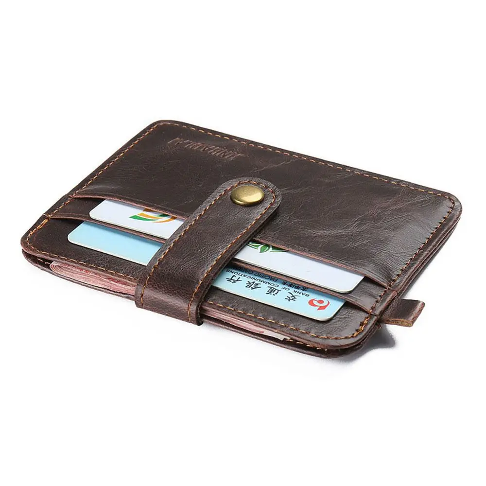 

Carteira 100% Real Leather Card Clutch Horse Women Hasp Vintage Style Men Mini Wallets Purse Small Leather