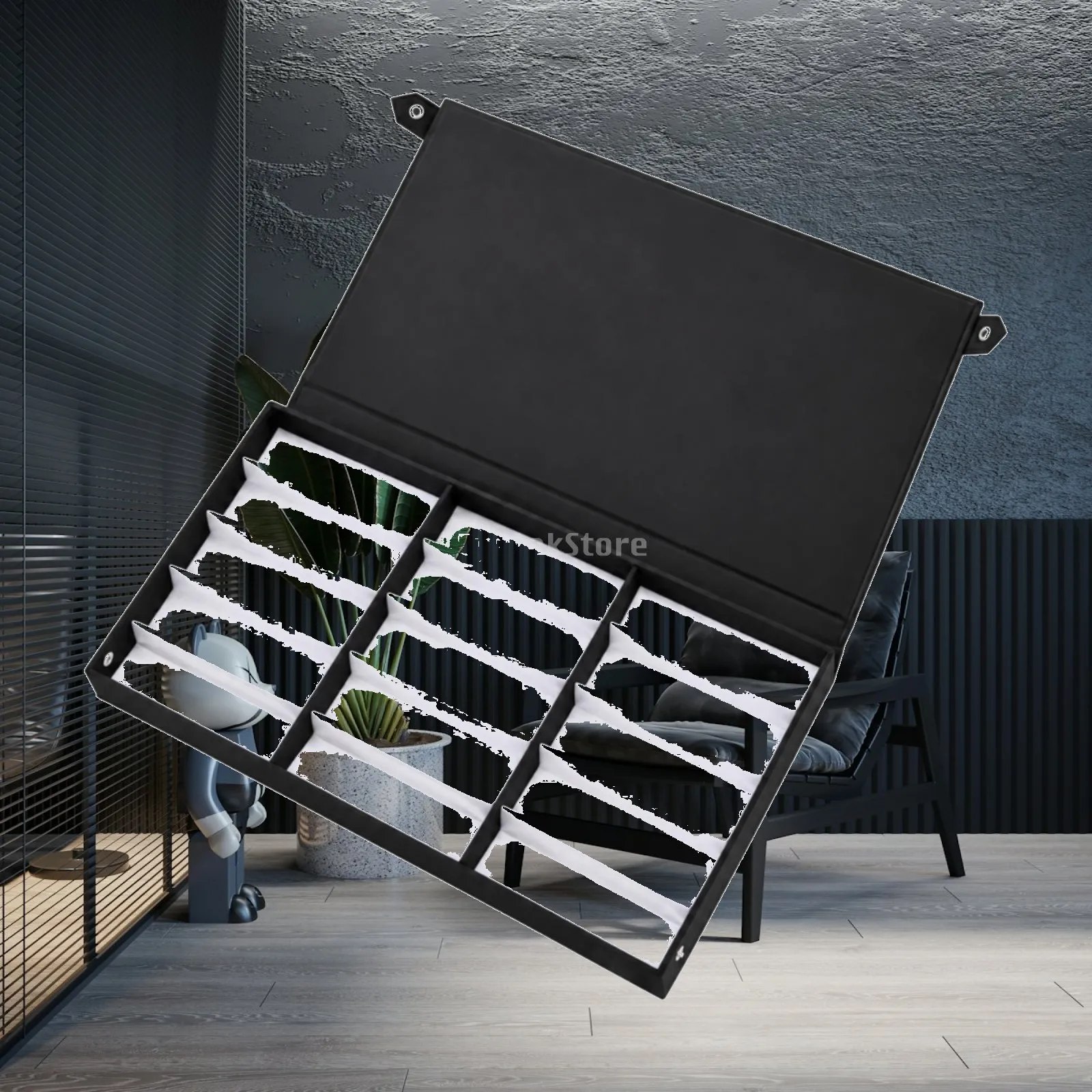 Hard Density Board Glasses Storage Case with Divided Interior for Optical Eyewear Organization
