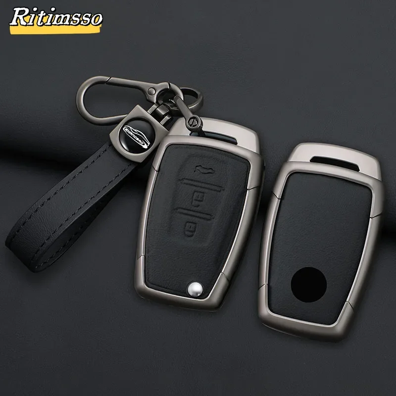 Zinc Alloy Car Flip Key Cover Case Shell Fob For SsangYong Kyron 2 Sanka Actyon Korando Tivoli Rexton  Protector Holder Keychain