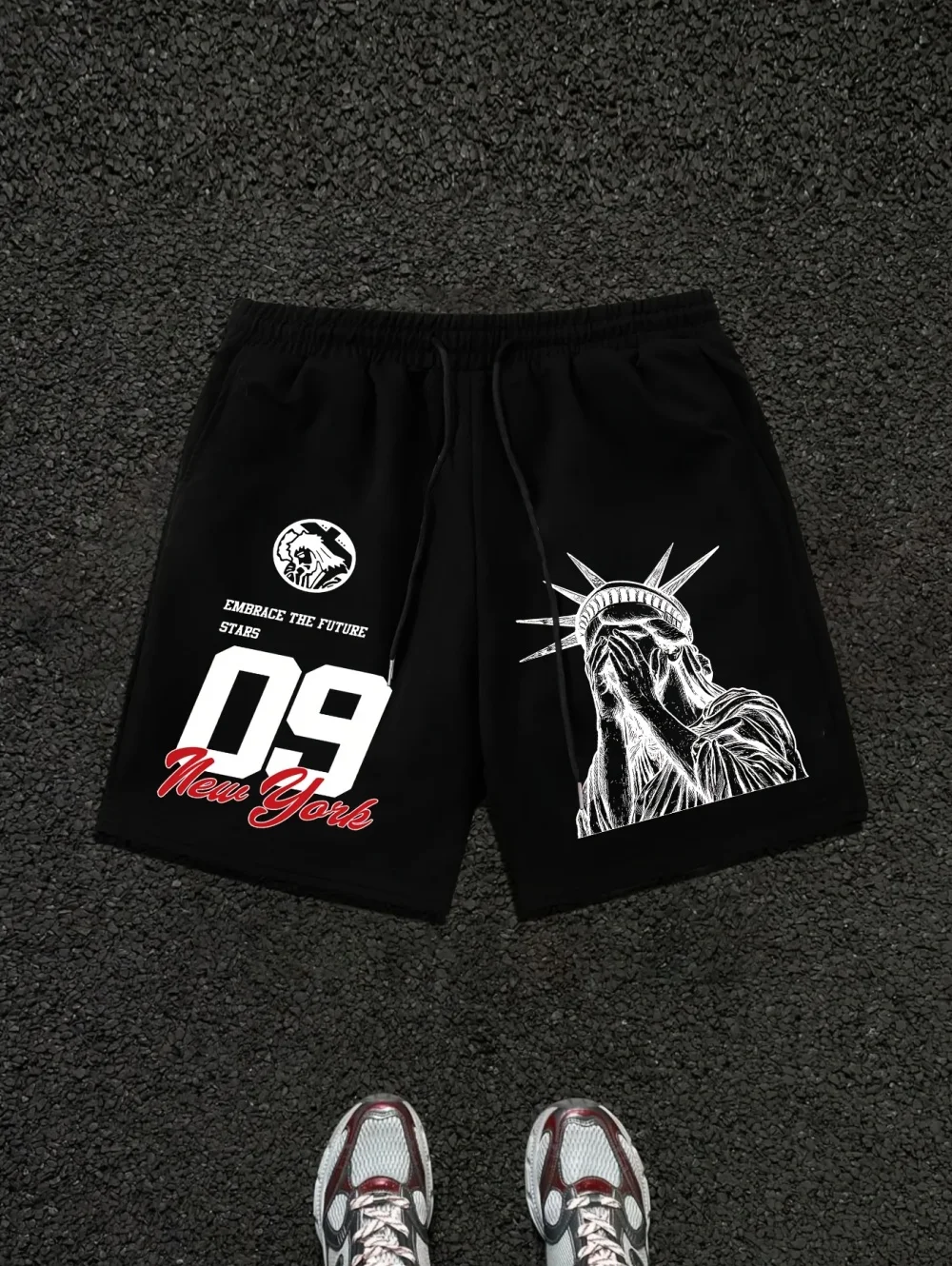 

Retro Men's Summer Casual Shorts Sculpture 3D Print Drawstring Street Sport Shorts Fashion Swimming Running Man Summer Clothes