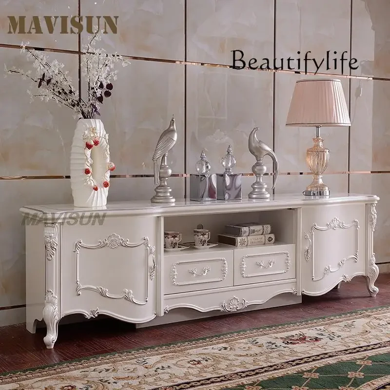 Small Apartment Living Room Bedroom Solid Wood Tv Cabinet Modern  Light Luxury Narrow Ultra-Thin Floor Drawer Cabinet