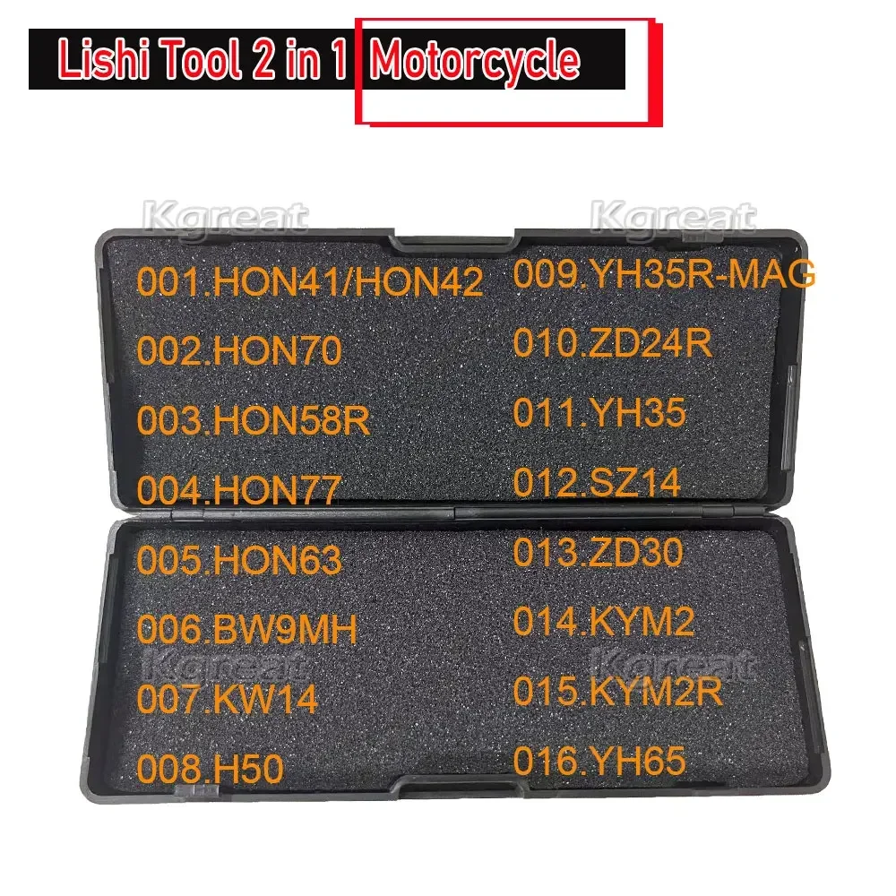 

LISHI 2 IN I Motorcycle HON41/HON42 HON70 HON58R HON77 HON63 BW9MH KW14 H50 ZD24R YH35 SZ14 ZD30 KYM2 KYM2R YH65 KW18 HD74 KTM1