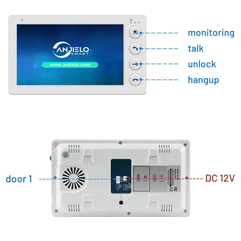 Imagem -06 - Anjielo-sistema à Prova d Água de Vídeo Intercom Câmera de Campainha Proteção de Segurança Doméstica Visão Noturna Desbloqueio 7