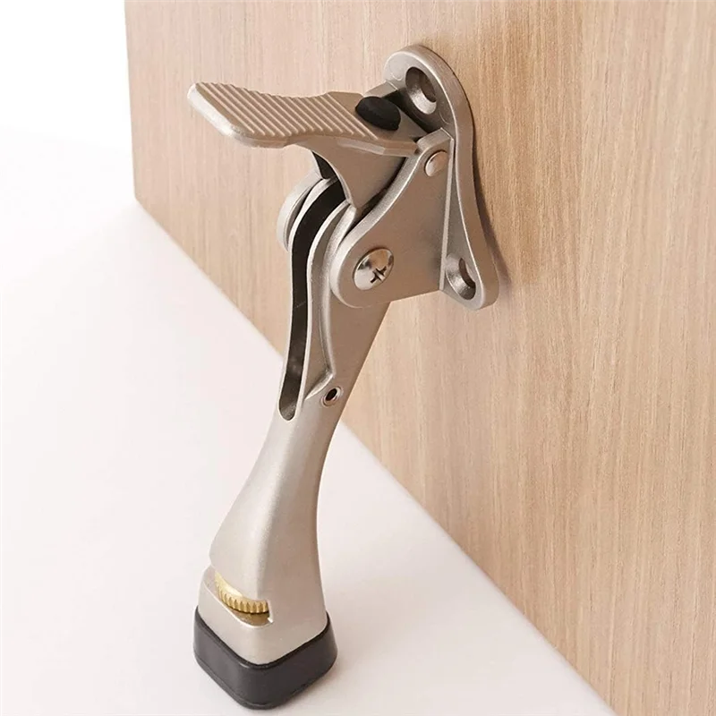 

Door Stopper 2 Packs Kickdown Door Stop Adjustable Height And Rubber Tip 4 Inches Door Holder-AT64