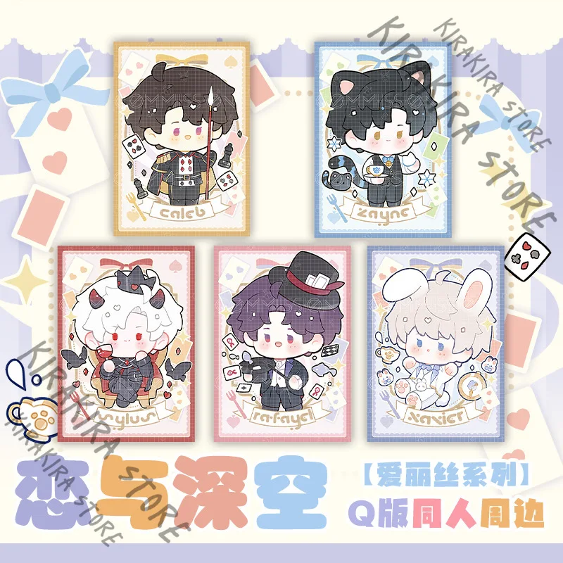 

Sylus Caleb Anime cards Love and Deepspace Rafayel Zayne Xavier Bookmarks Cosplay Mascot Adorable Collection Card Mascot Gifts