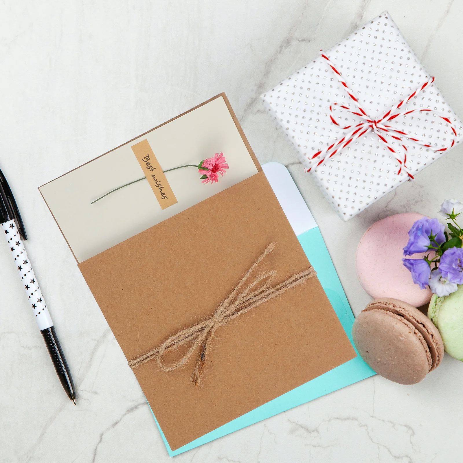 

8 Pcs Dried Flower Greeting Card Floral Thank You Cards Decorative Handwriting Paper Jam