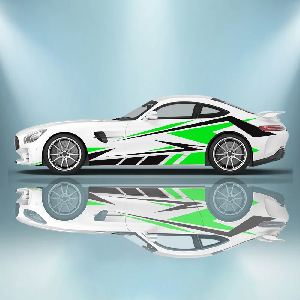 Cool Racing Geometric Lines Pattern Car Side Sticker Vinyl Self-adhesive Paper Motorsport Paint Decal Suitable for Car Truck Suv