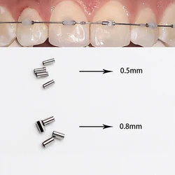 10Pcs/Bag Orthodontic Crimpable Mini Stop on Archwire Dental Crimpable Minitubos Cross Tubes Brackets Ortodoncia 0.5mm/ 0.8mm