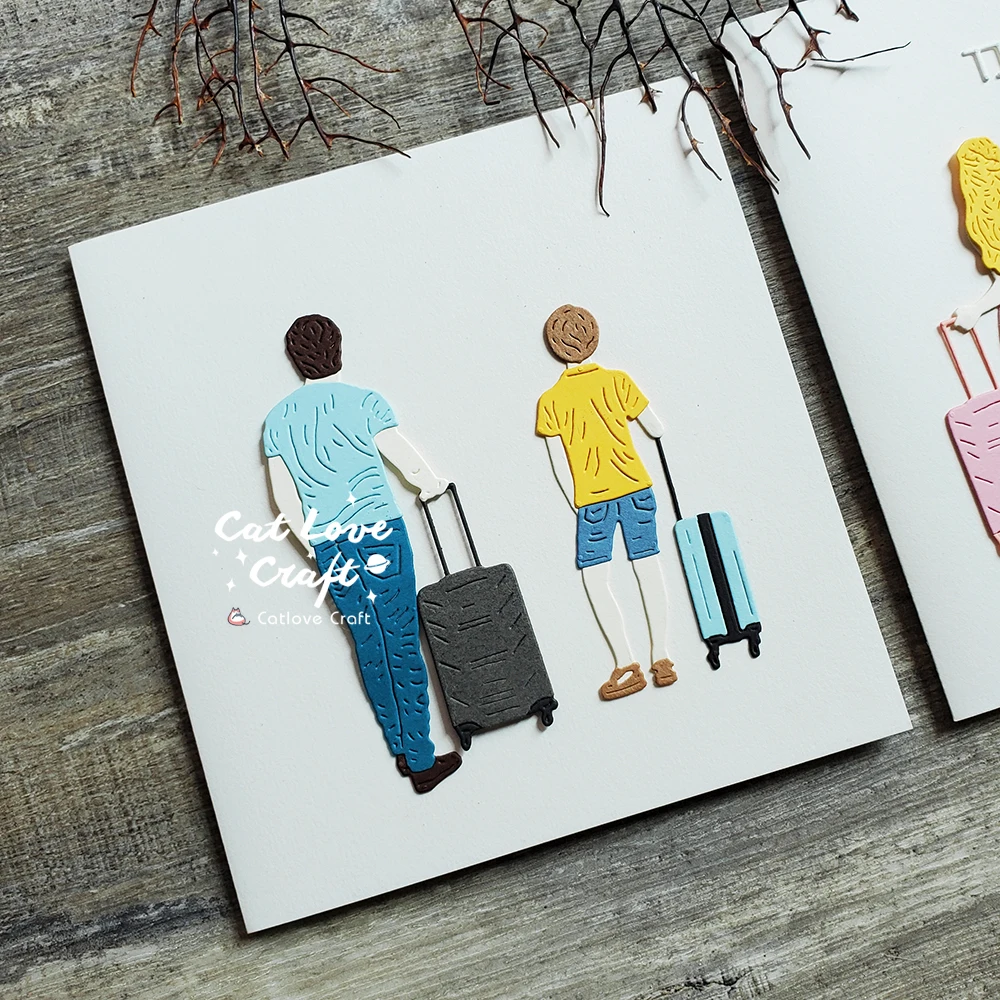Catlove Travel Family Luggage Metal Cutting Dies Scrapbooking Mold Stencil Die Cuts Card Making DIY Craft Embossing New Dies - Image 4