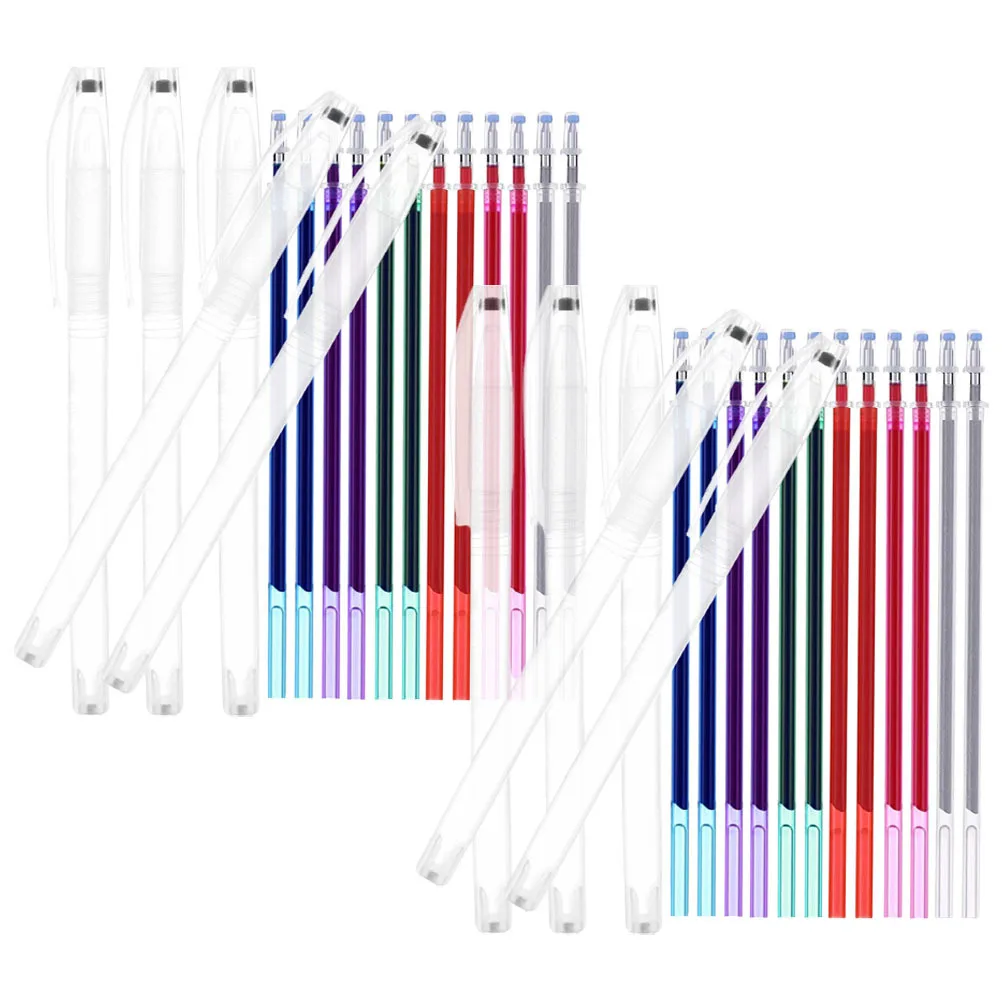 

2 set Water Soluble Marker Pens 2 Sets Ink For Sewing Quilting Fabric Tailors Portable Marking Tools Fabric Writing Pens