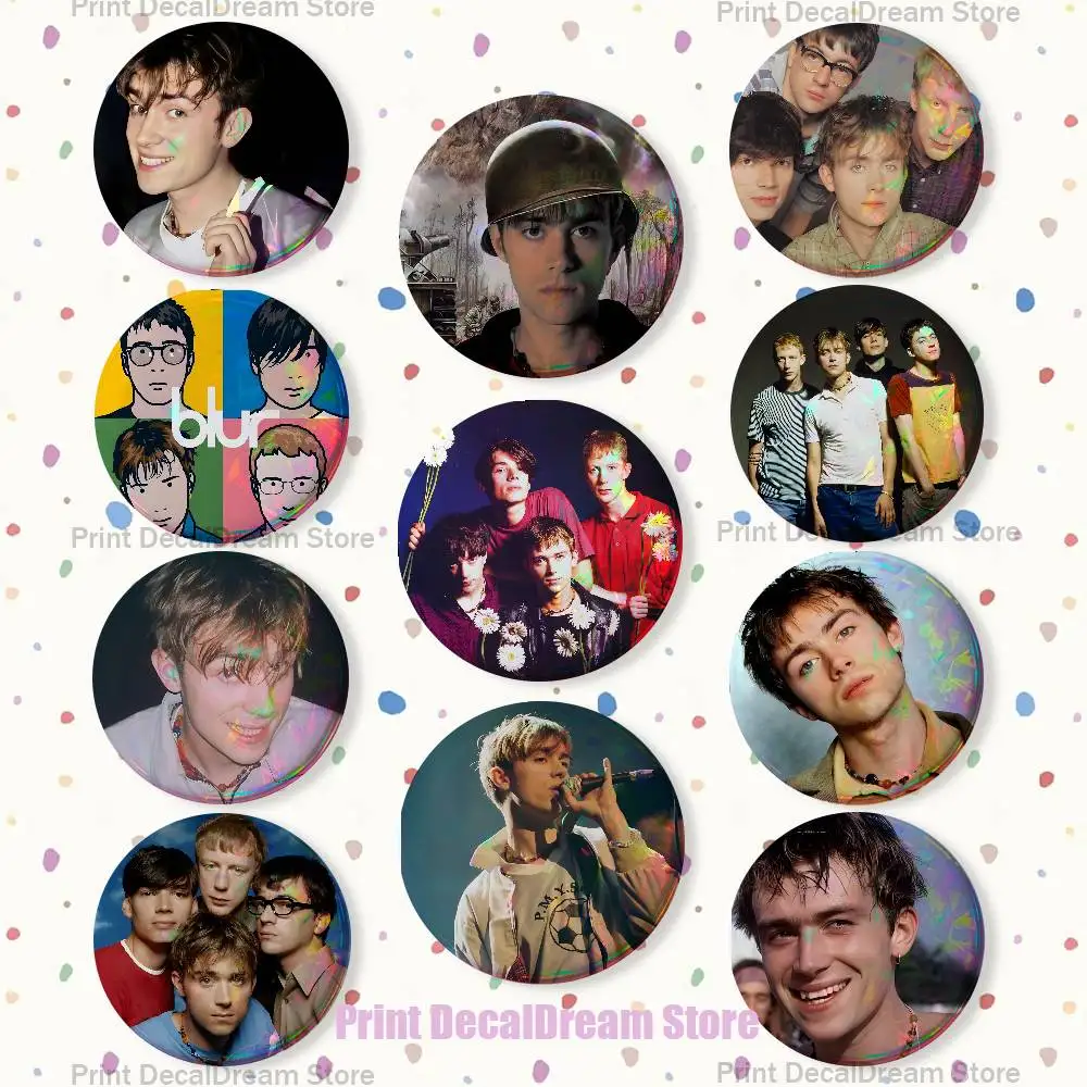 

Band B-Blur Enamel Pins Funny Cartoon Characters Badge Fashion Jewelry Accessories Round Snap-in Brooch on Backpack