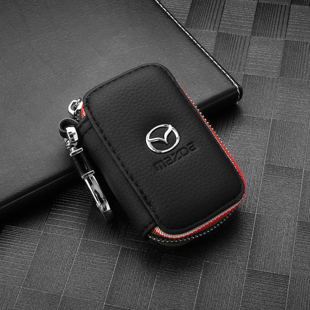 LLavero de cuero con emblema para coche, cartera con varios compartimentos, para Mazda 3, Alexa, CX30, CX-30, CX5, CX-5, CX8, CX-3, CX9, 1 unidad