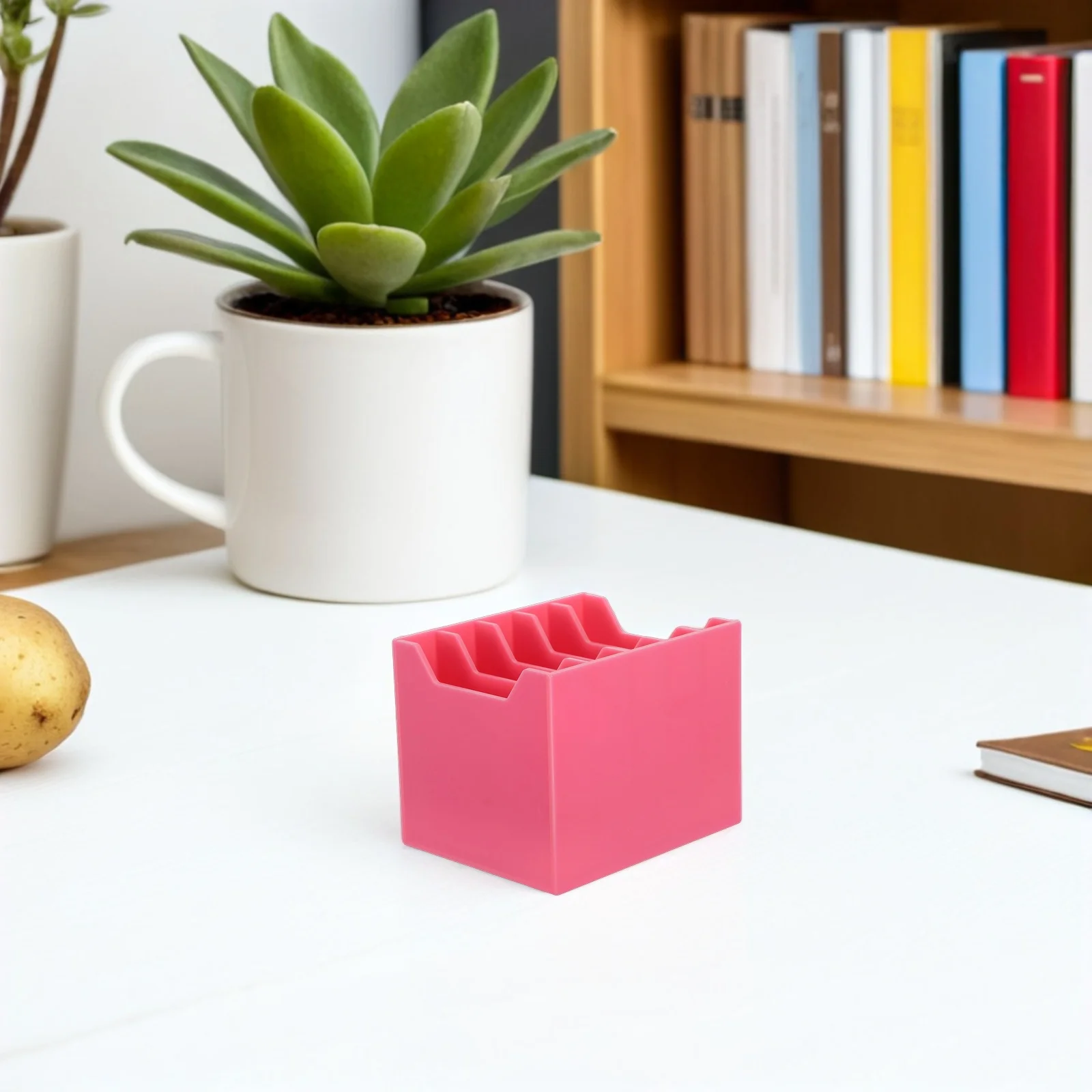 

Desktop Acrylic Phone Organizer Multi-Compartment Storage Box for Office Classroom Meeting Room Phone Management