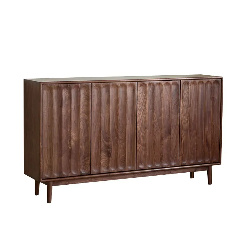 Nordic solid wood shoe cabinet modern simple light luxury black walnut Japanese shoe cabinet household storage large-capacity