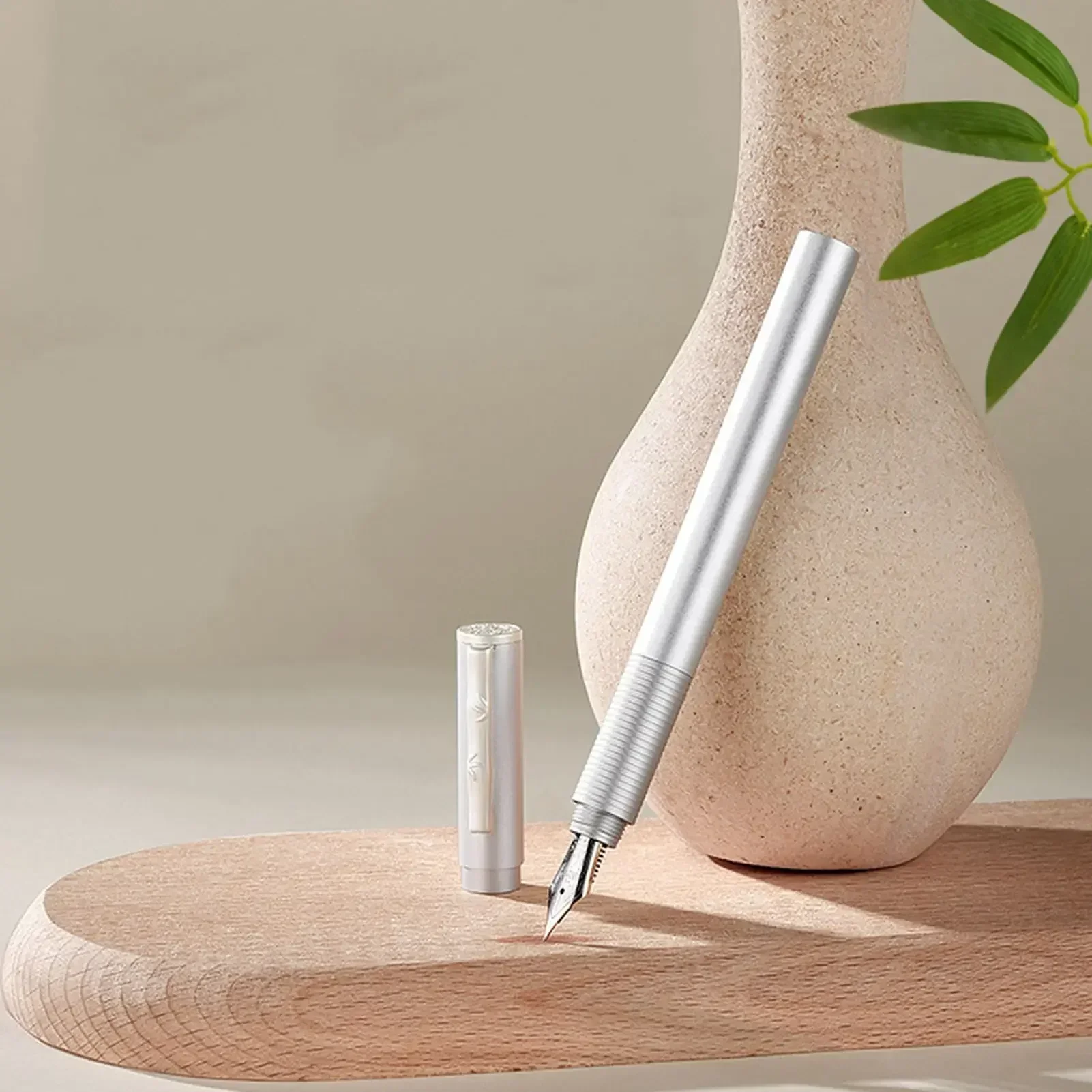 Hongdian H3 Fountain Pen Aluminum Alloy Metal Beautiful Bamboo Clip Iridium EF 0.38mm Writing Ink Pen for Business Office