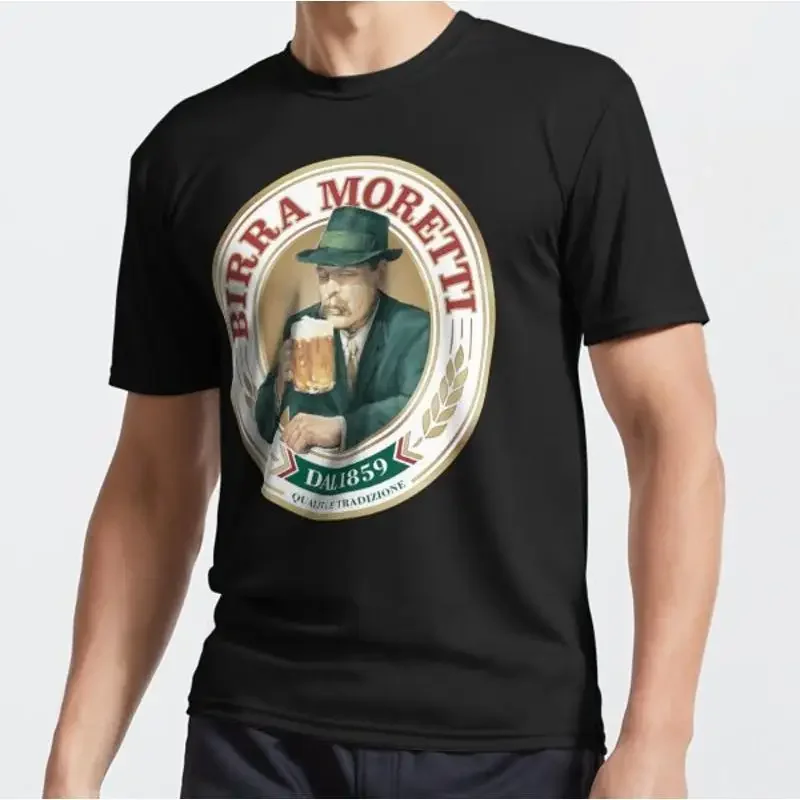 Nova camisa elegante com logotipo Birra Moretti Essential T Funny Usa tamanho S 5Xl