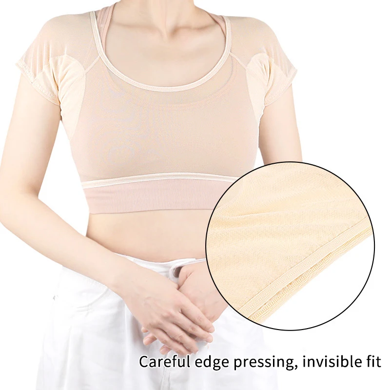 

T-shirt Shape Sweat Pads Washable Underarm Armpit Sweat Pads Reusable Perfume Absorbing Guards Shield Deodorant For Women