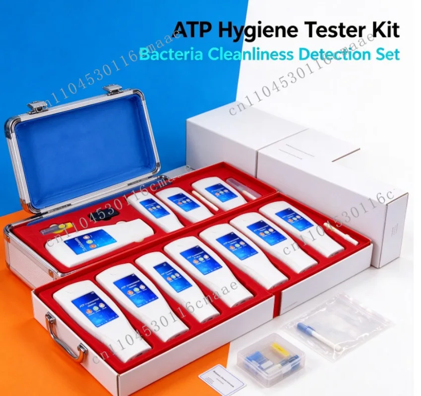 ATP cleanliness test kit, bacterial detector with portable case, portable hygiene accessory set, bulk laboratory test equipment