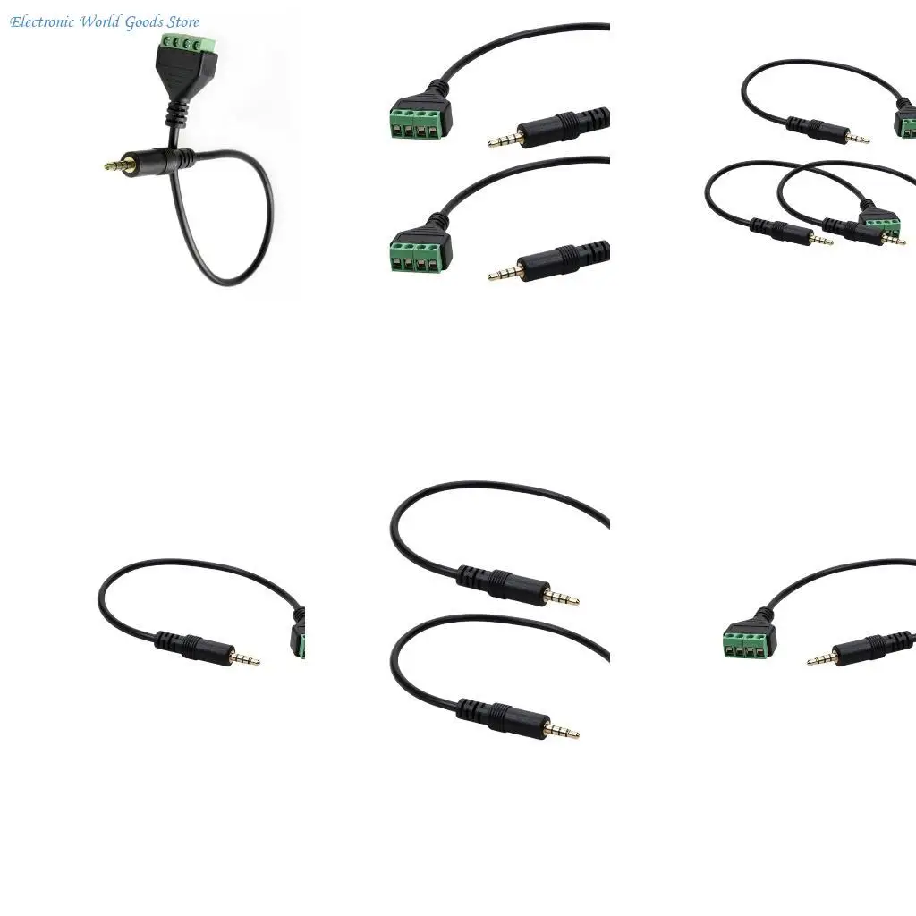 

A3PD Золотые покрытия 3,5 мм TRRS Мужчины до 4 винтовых терминалов Адаптеры Кабель 30 см стерео звук