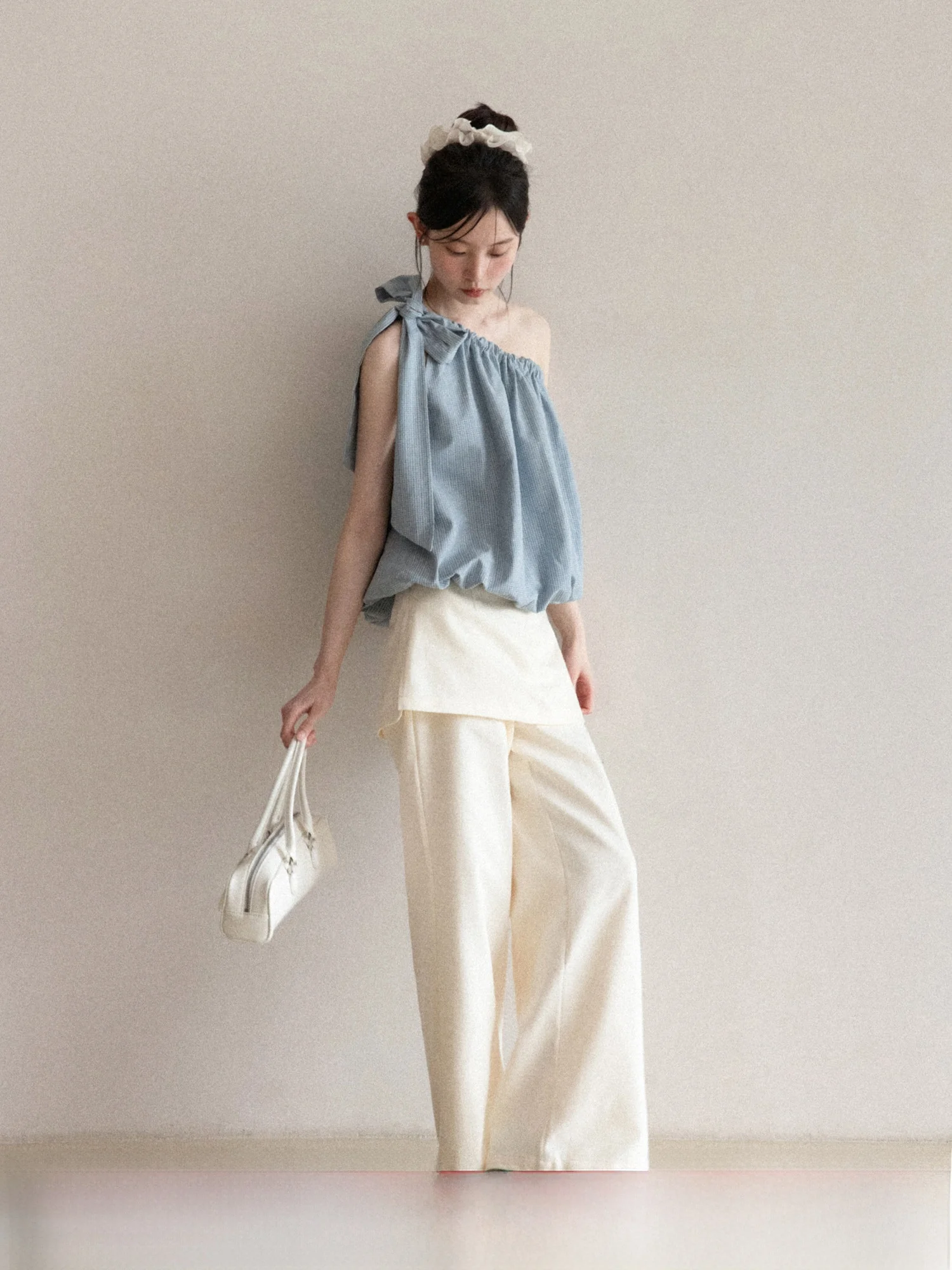 

High Waist Wide Leg Denim Pants Women's Beige Casual Straight Leg Trousers Spring Summer Commute Breathable Comfortable Fit